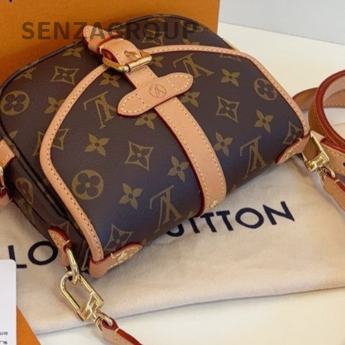 Louis Vuitton Saumer BB Monogram Top Handle Bag Shoulder Bag Brown Gold Women