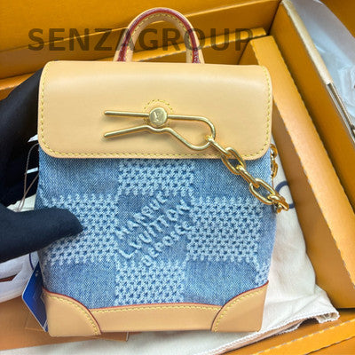 Louis Vuitton Damier Denim 3D Steamer Nano Crossbody Shoulder Bag Women