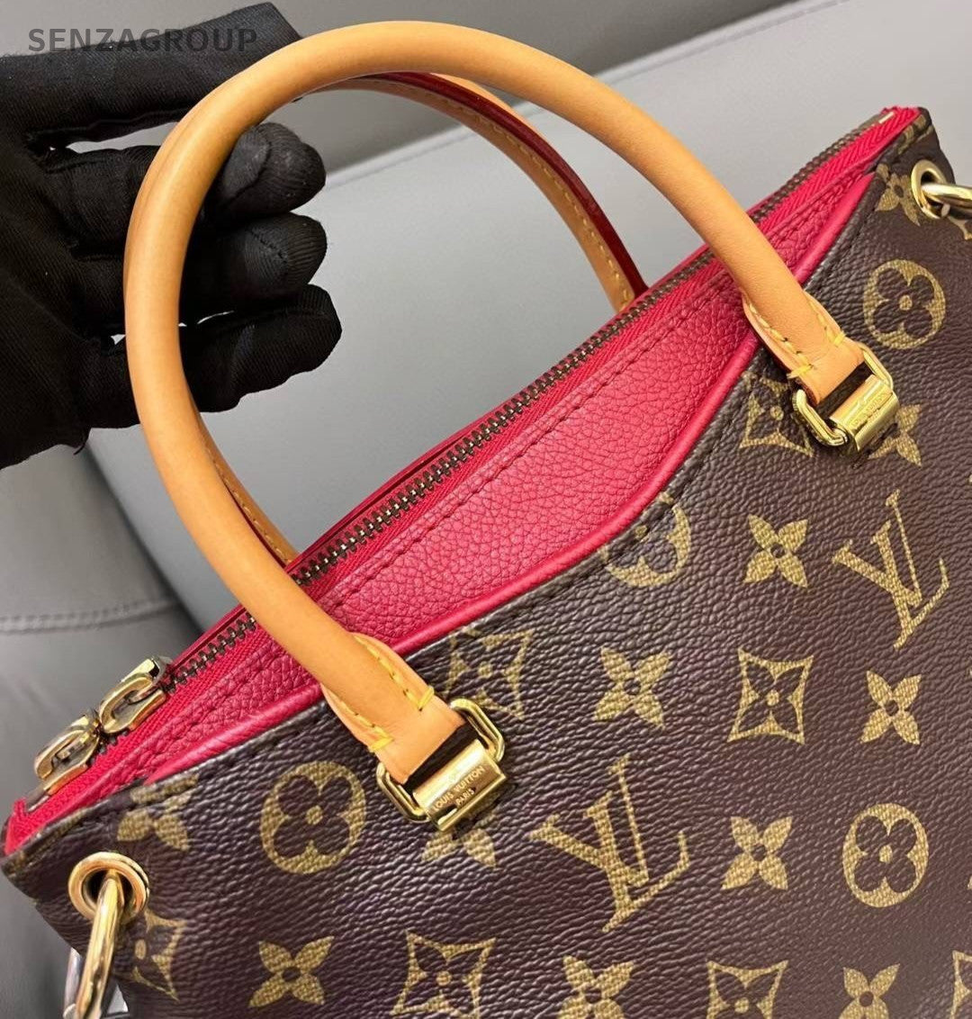 Louis Vuitton Pallas BB Monogram Canvas Top Handle Shoulder Bag Women Brown