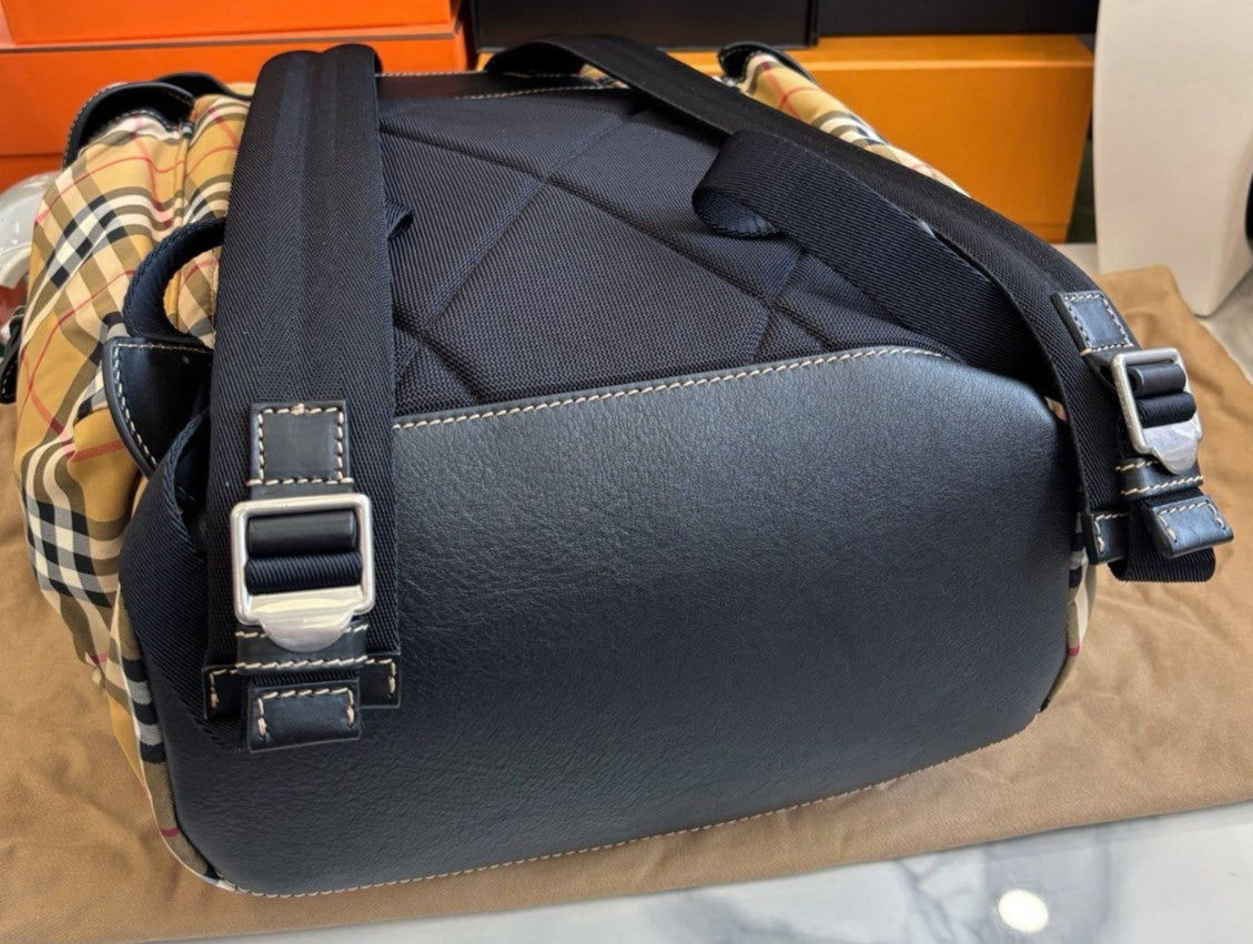 Burberry Classic Check Canvas Backpack Shoulder Bag Multicolor Unisex Adluts