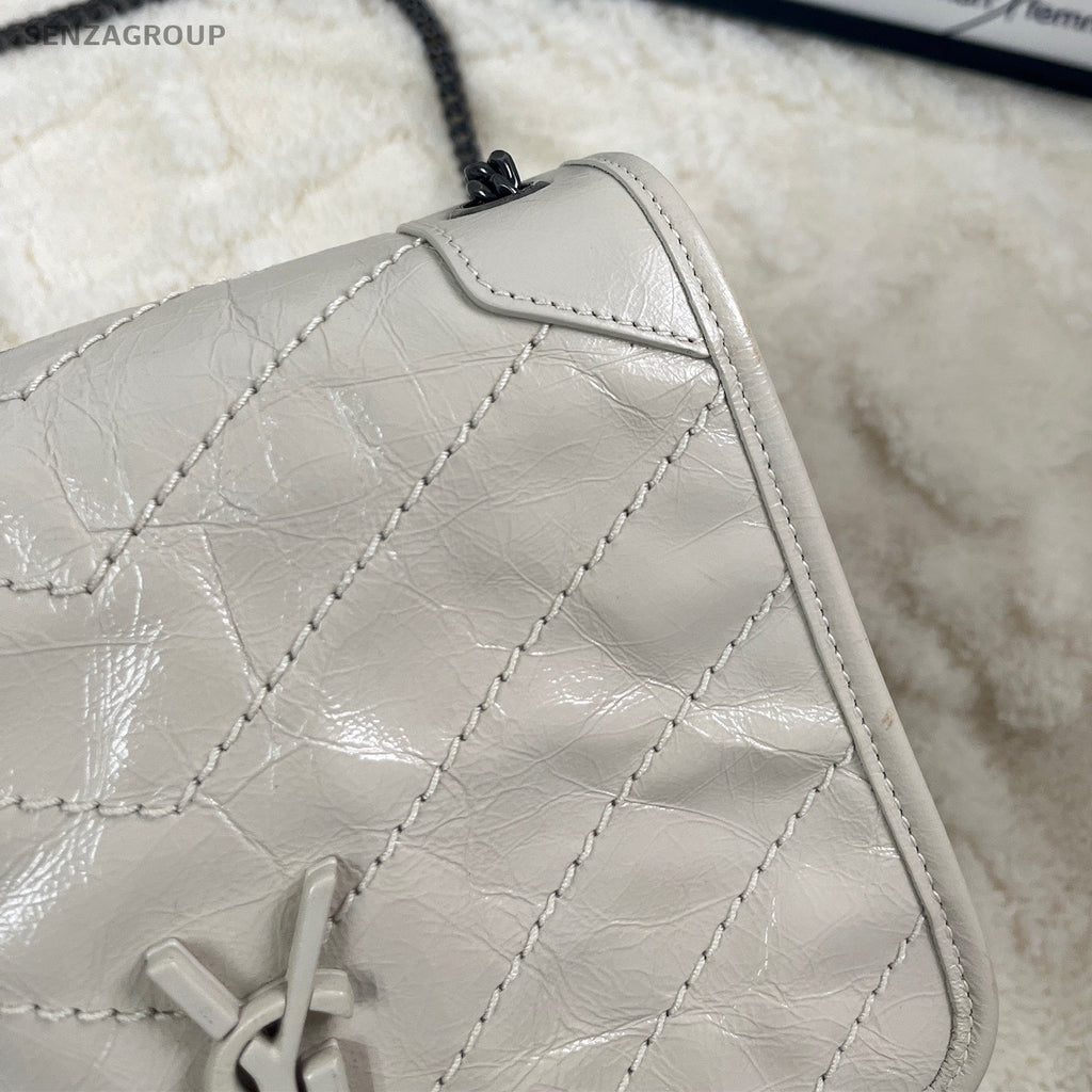 Saint Laurent Niki Mini Chain Shoulder Bag Silver Classic Women's