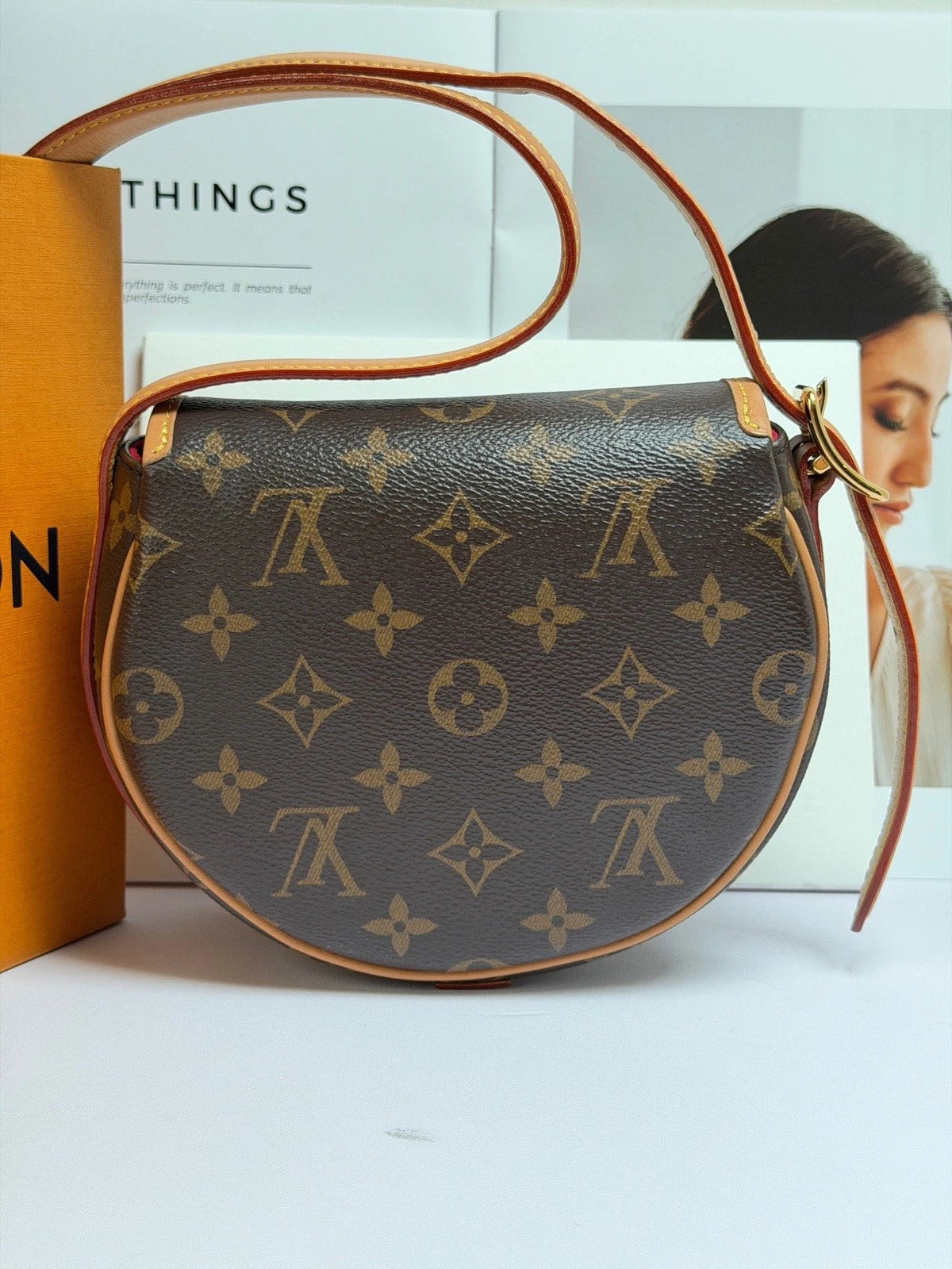 Louis Vuitton Tambourin Monogram Canvas Shoulder Bag Crossbody Women Classic
