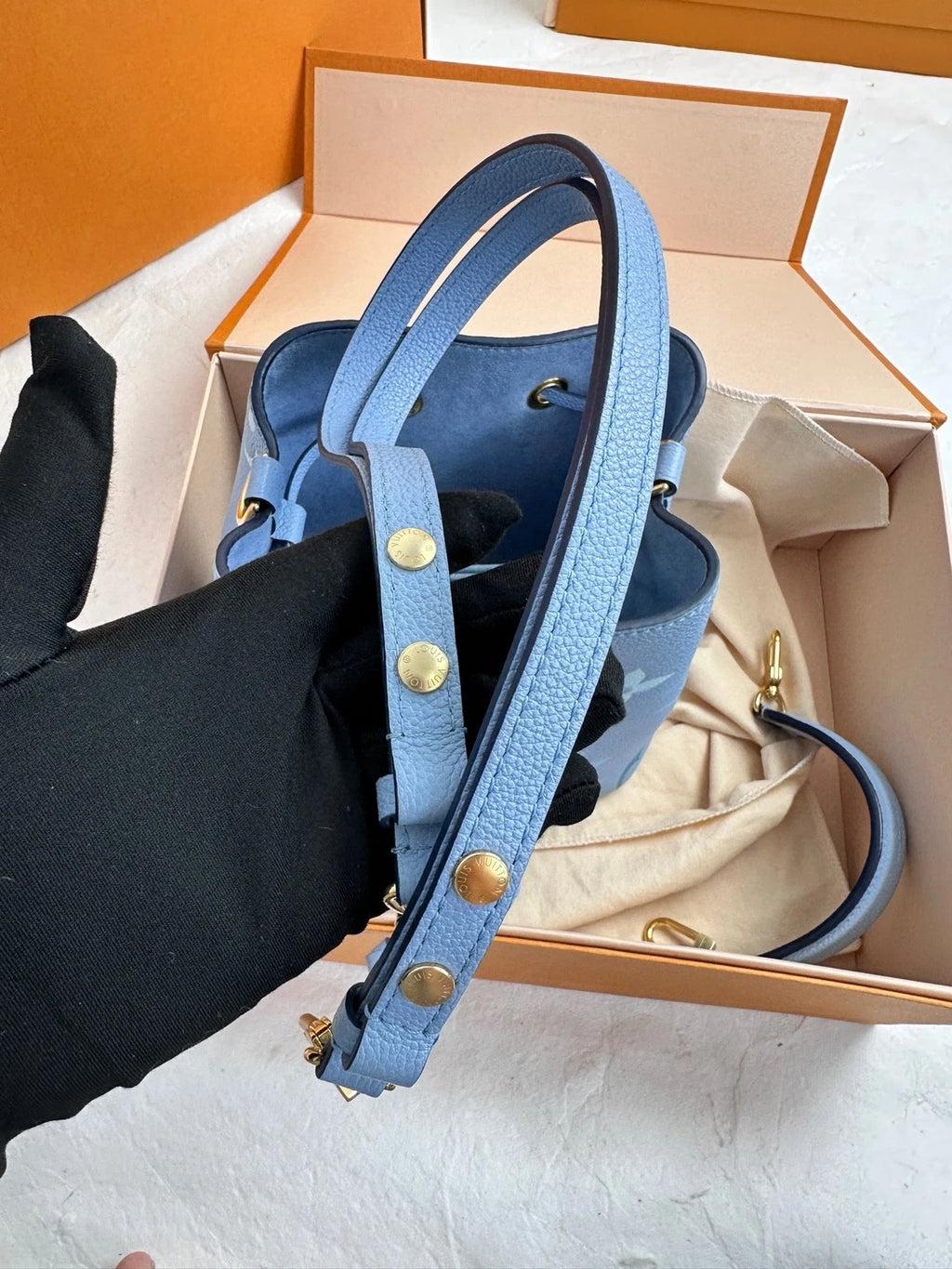 Louis Vuitton Neo Noe BB Blue Bucket Bag For Women