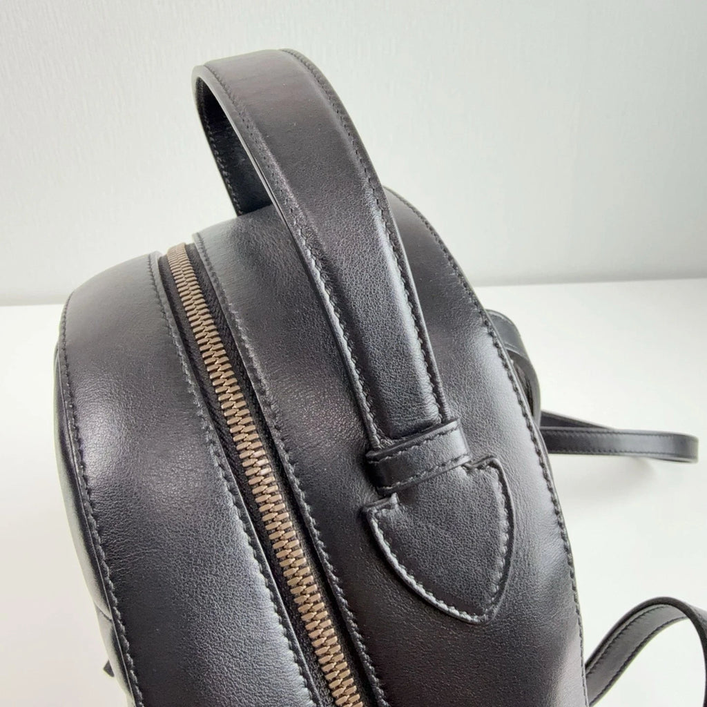 GUCCI Marmont Double G Black Gold Leather Backpack Handbag For Women