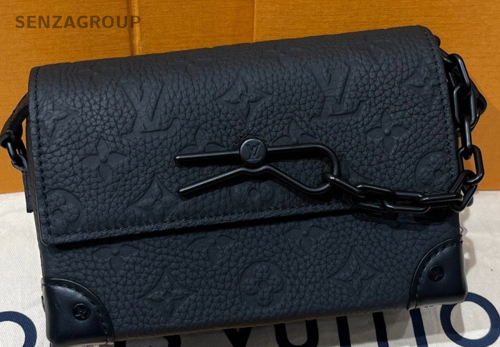 Louis Vuitton Steamer Embossed Leather  Crossbody Bag Black Brand New