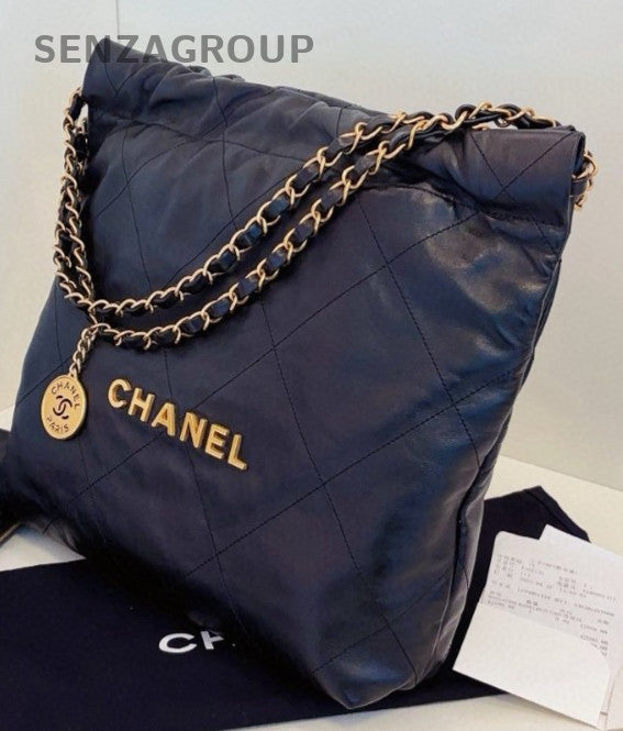 Chanel Diamond PM Gold Coin Chain Shoulder Bag Black Used Women Classic Fashion