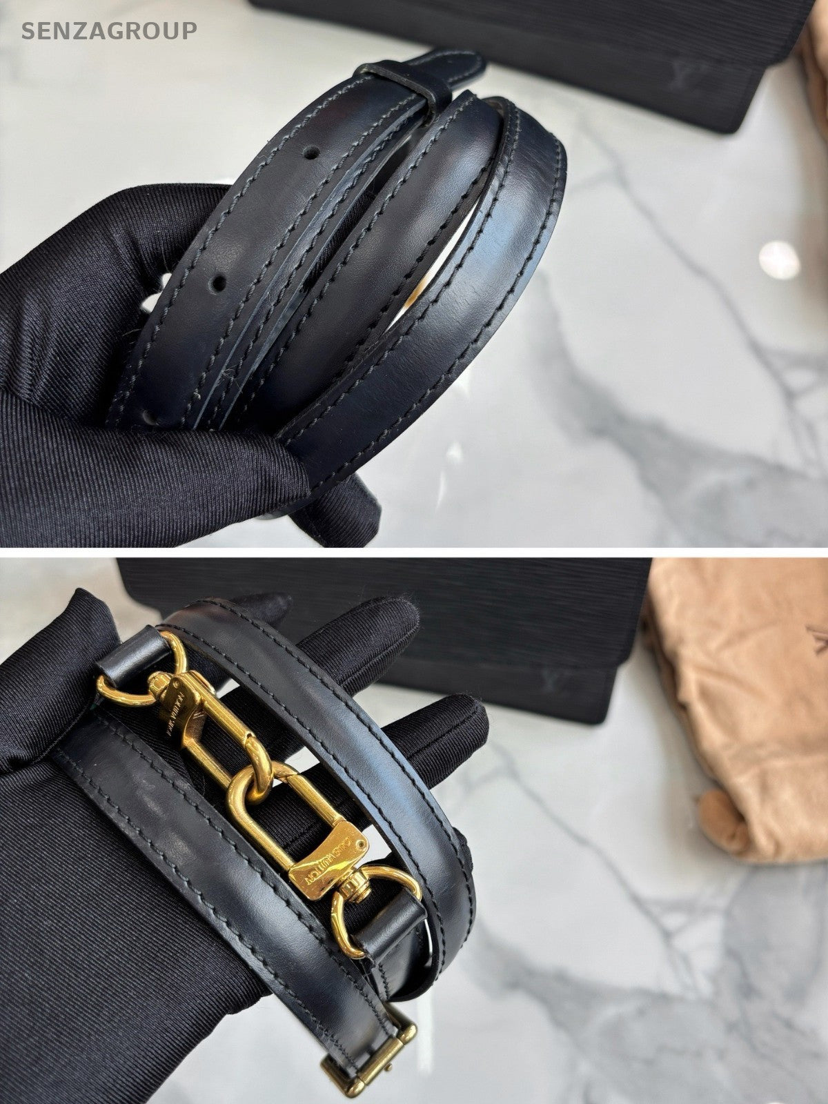 Louis Vuitton Water ripples All Black Shoulder bag Black Gold