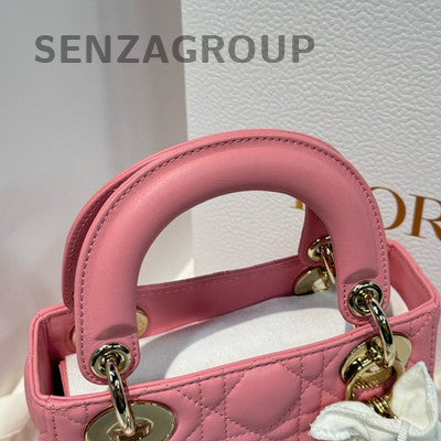 Dior Lady Dior Cannage Pink Gold Chain Shoulder Bag