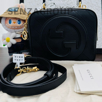 Gucci Blondie Black Gold Box Bag Classic Women's Shoulder Crossbody