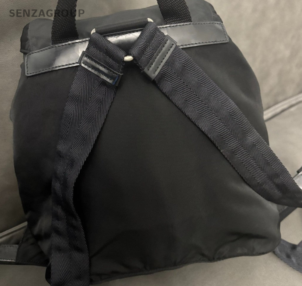 Prada PM Backpack Black Silver Unisex Adults Classic Designer