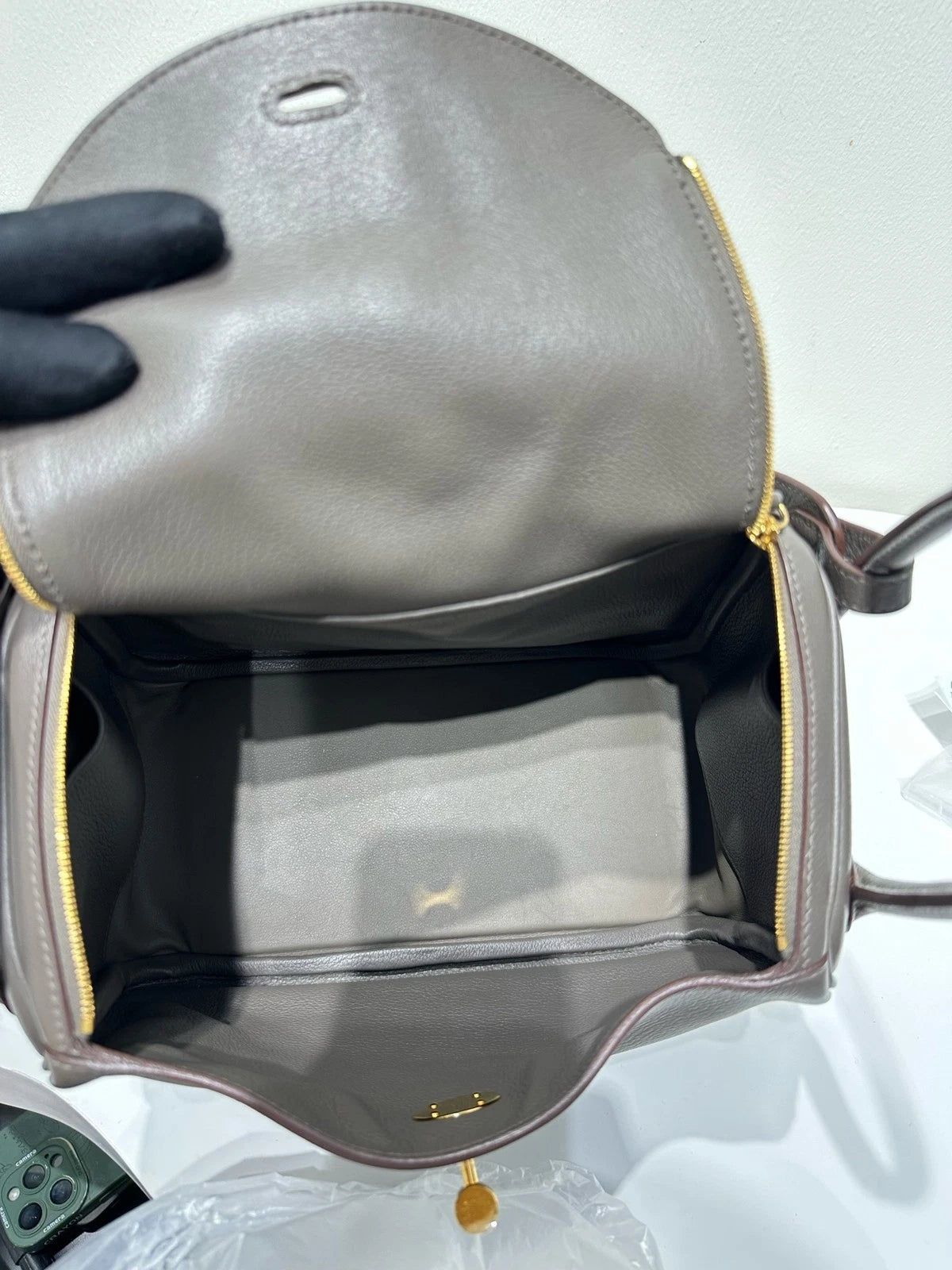 Pre-owned Hermes Lindy 26 Evercolor Leather Women Top Handle Bag