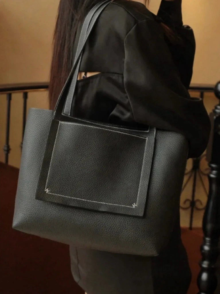 Hermes Cabasellier31 Tote Shoulder Bag Black Unisex Adults Classic