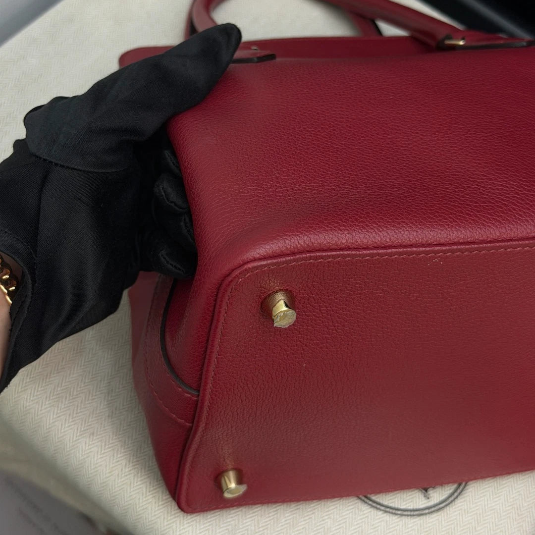 Hermes Tool Box20 Red Gold Hardware 2Way Top Handle Bag Crossbody