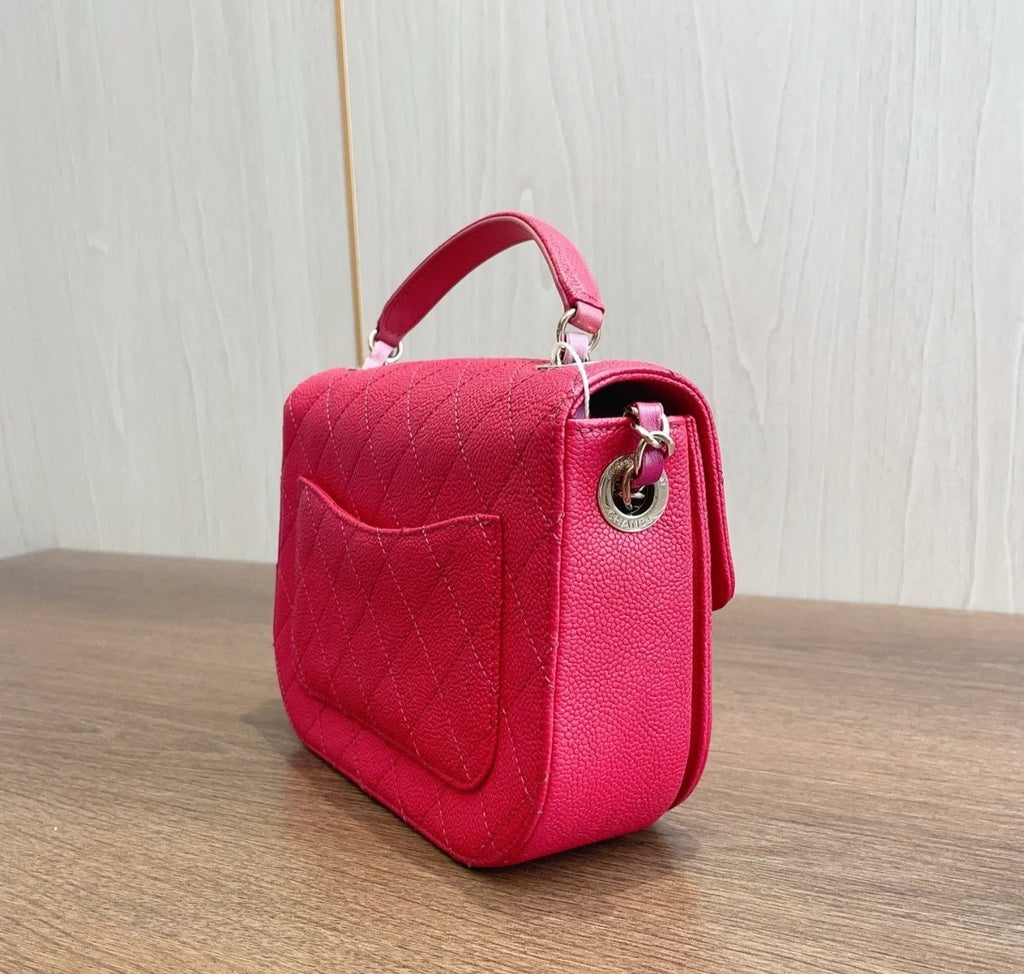 Chanel Coco Curve Cuba Calfskin Top Handle Bag Shoulder Bag Crossbody Red