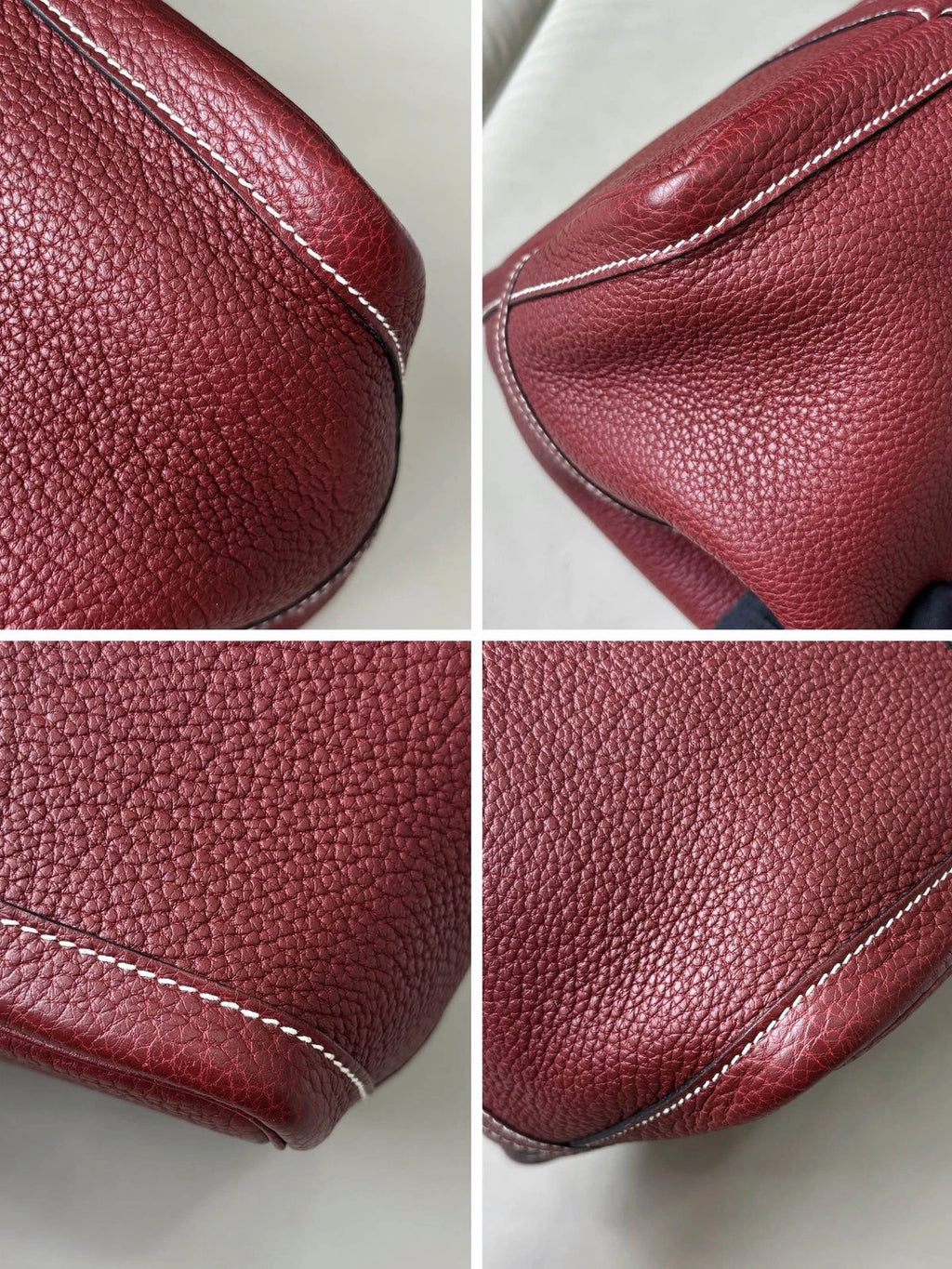 Authentic Hermes Garden Party36 Red Tote Handbag Silver Hardware