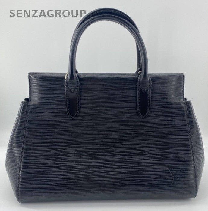 Louis Vuitton Epi 2Way Top Handle Bag Crossbody Black Silver Used Women Classic