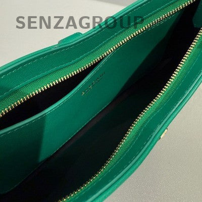 Bvlgari Serpenti Baia Hobo Chain Shoulder Bag Green Gold Clasp