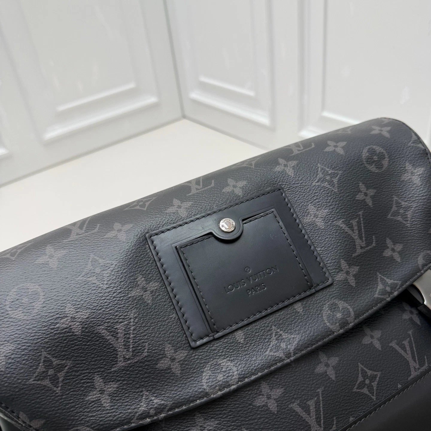 Louis Vuitton Voyager Monogram Eclipse Shoulder Crossbody Black Silver Unisex