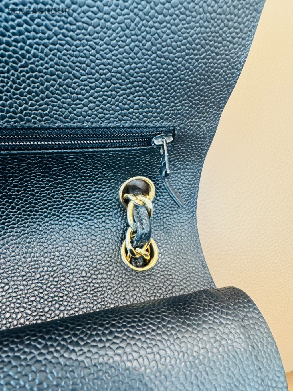 CHANEL Classic Flap Jumbo Caviar Chain Shoulder bag Black Gold Women Classic