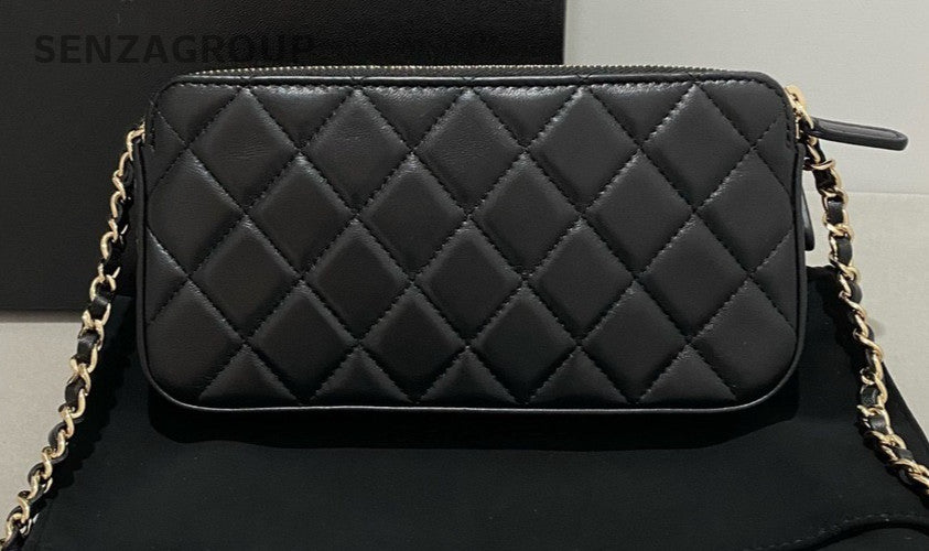 CHANEL Camellia Woc Chain Shoulder bag Lambskin Women Crossbody Almost Brand NEW