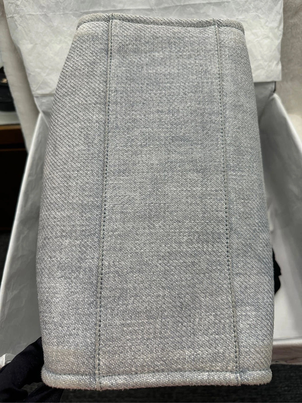 CHANEL Light Blue White Canvas Beach Tote Bag for Women
