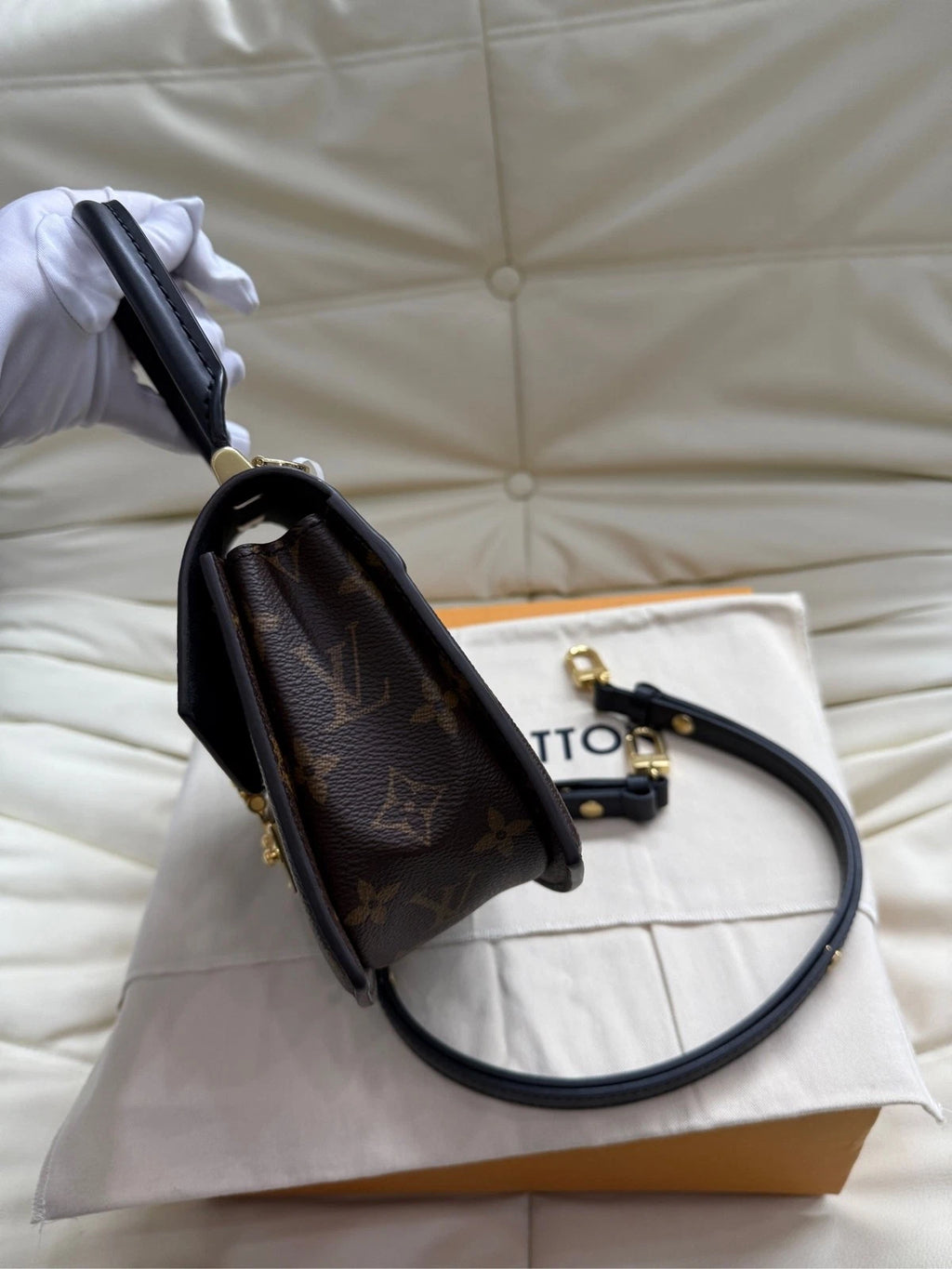 Louis Vuitton Monogram Canvas Top Handle Shoulder Bag For Women
