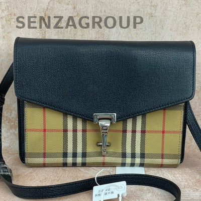 Burberry Classic Black Equestrian Knight Check Crossbody Bag Women Fashion