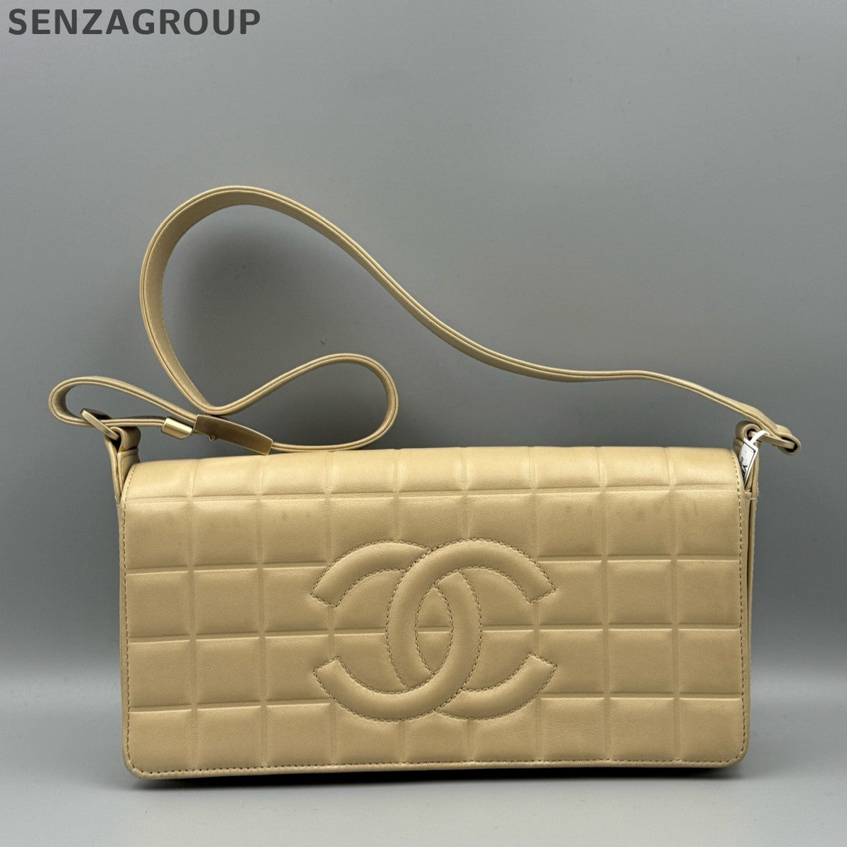 Chanel Quilted Shoulder Bag Beige Women's Classic