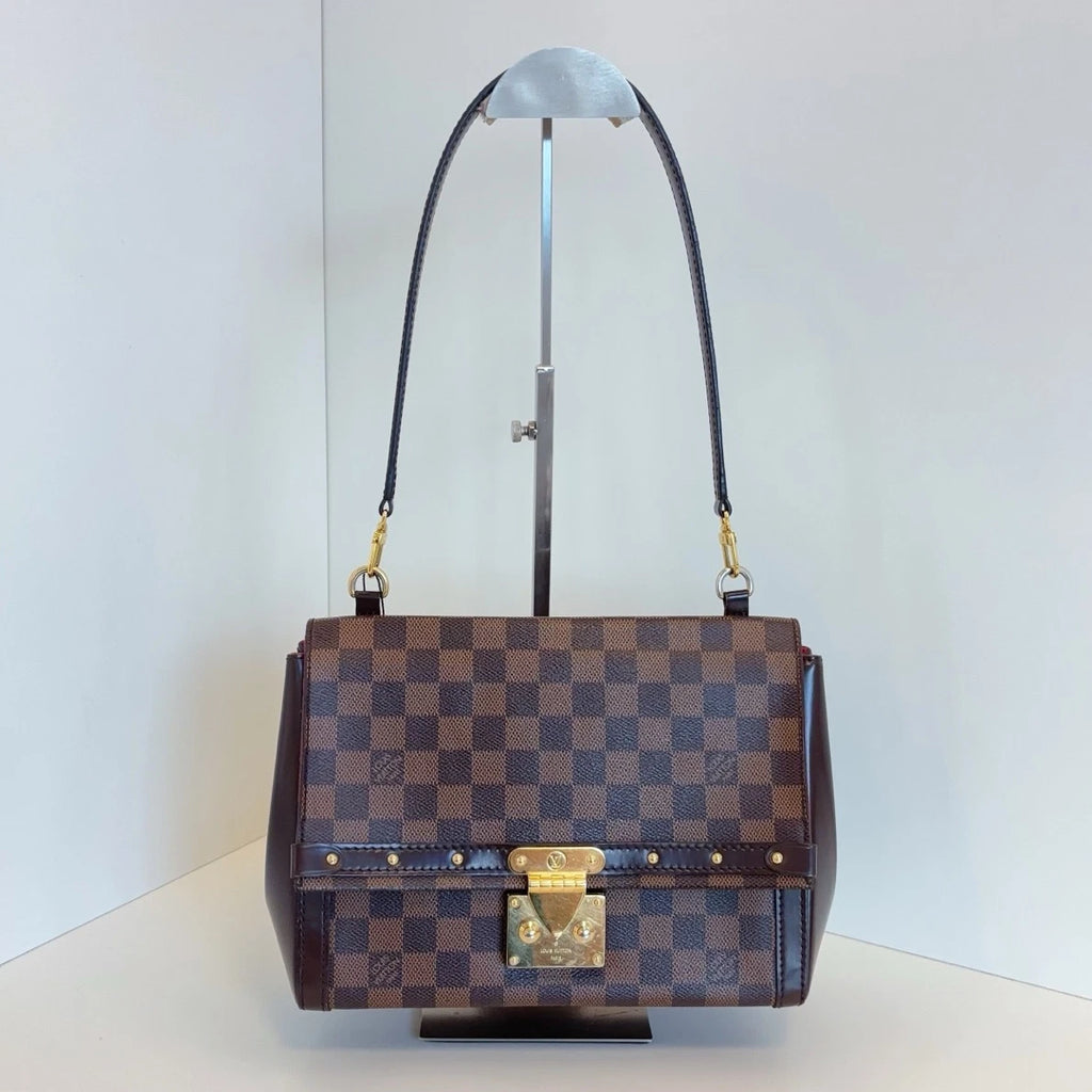 Louis Vuitton Venice Damier Ebene Shoulder Bag Brown Gold Women Classic