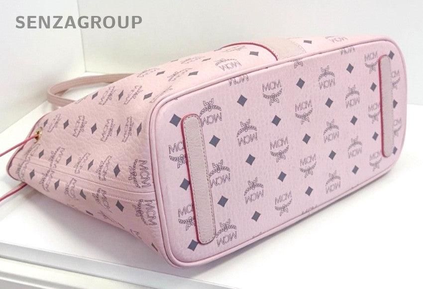 MCM Liz Visetos Tote Monogram Shoulder bag Light pink Classic Women