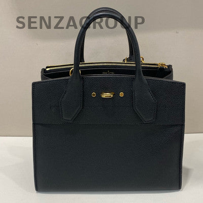 Louis Vuitton City Steamer Black Gold Leather Handbag Classic Women's
