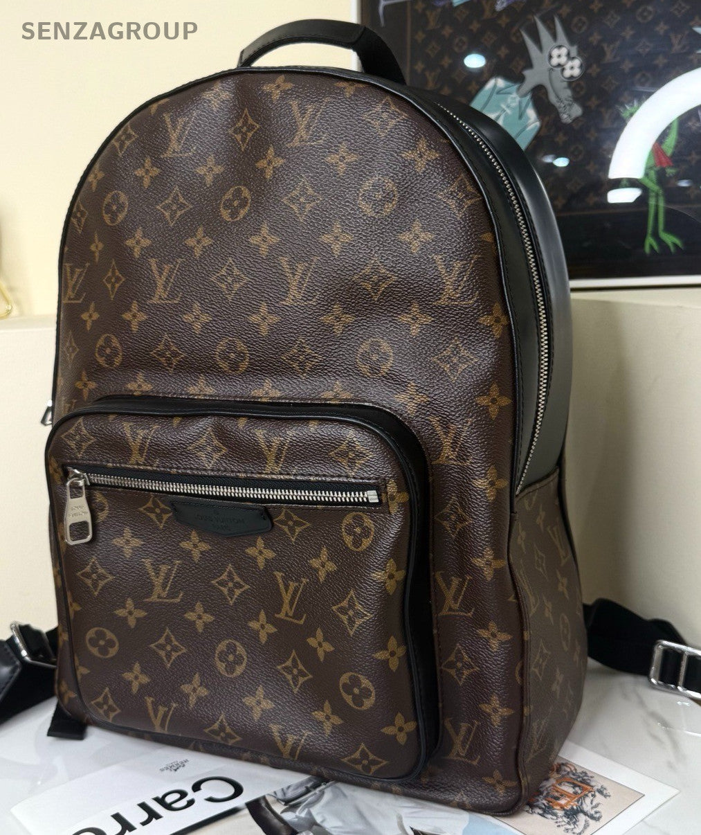 Louis Vuitton Josh Monogram Backpack Brown Silver Unisex Adults Classic