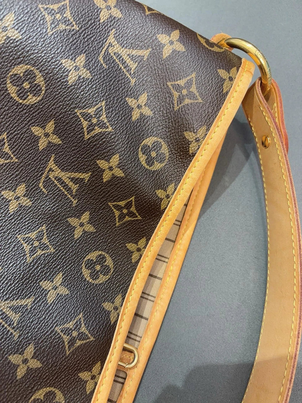 Louis Vuitton Delightful PM Monogram Shoulder Bag Brown Gold Used Women Classic
