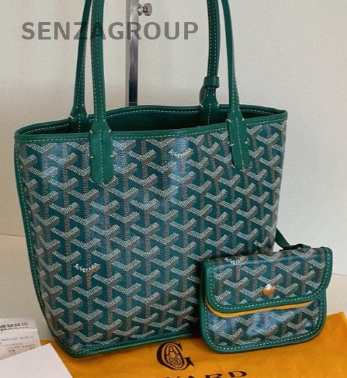 Goyard Anjou Mini Tote Shoulder Bag Green Used Women Classic Designer