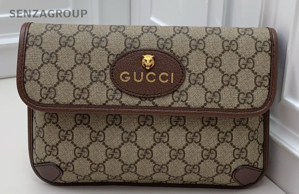 GUCCI Vintage Monogram Shoulder Bag Crossbody Brown Unisex Adults Classic