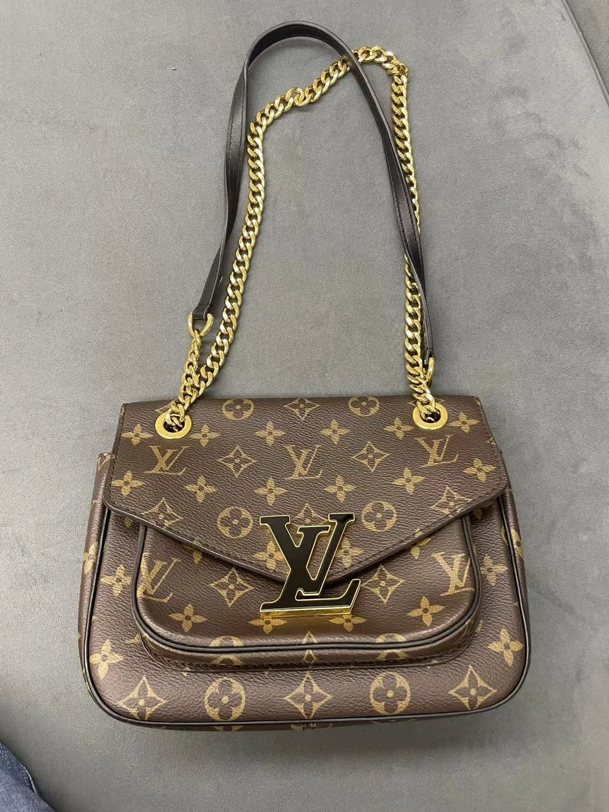 Louis Vuitton Monogram Canvas Enamel Logo Postman Shoulder Bag For Women