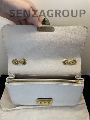 Louis Vuitton Marceau Monogram Chain Shoulder Crossbody Bag Women White Gold