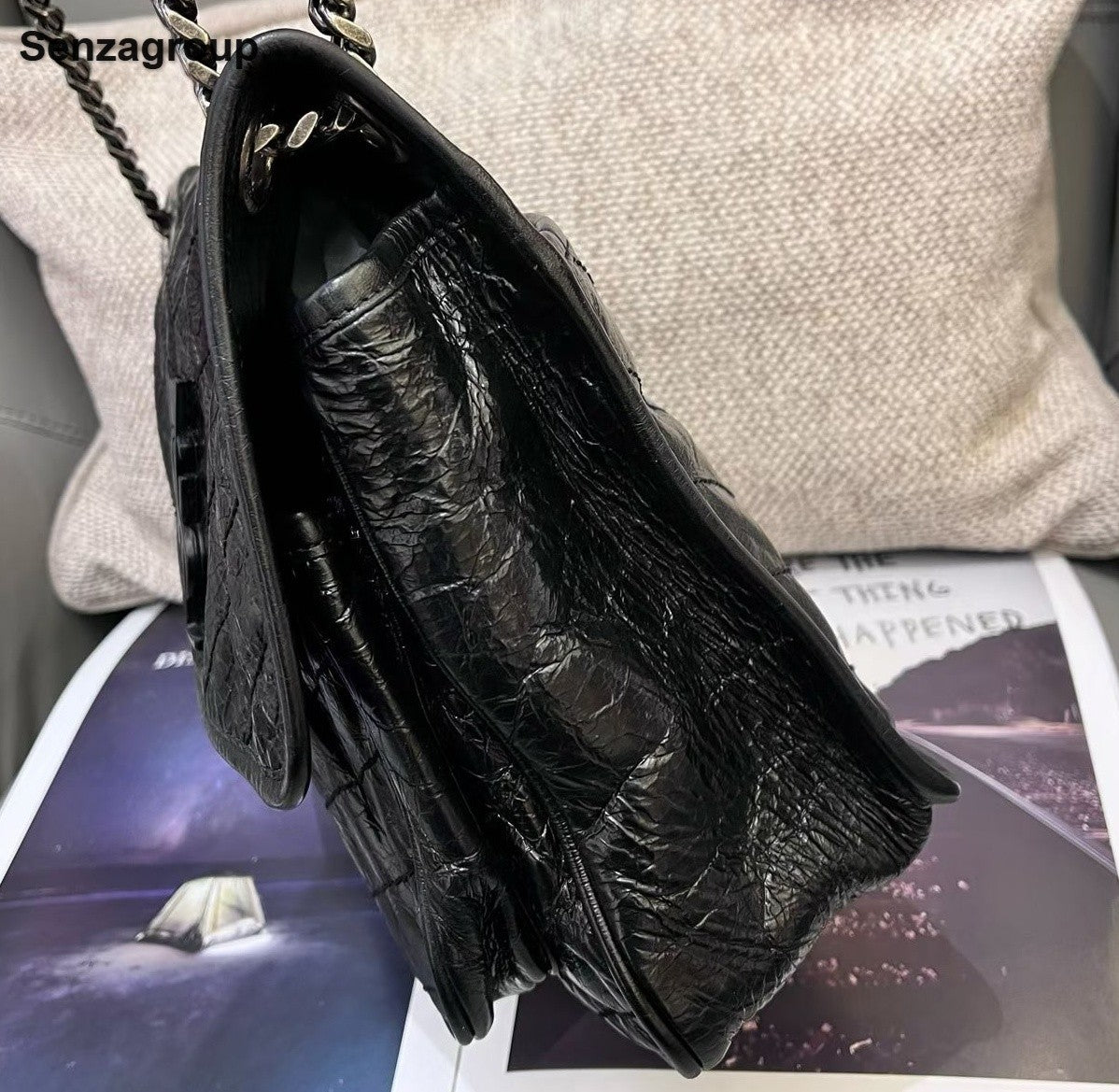 Saint Laurent Niki MM Chain Shoulder Bag Black Silver Women Classic