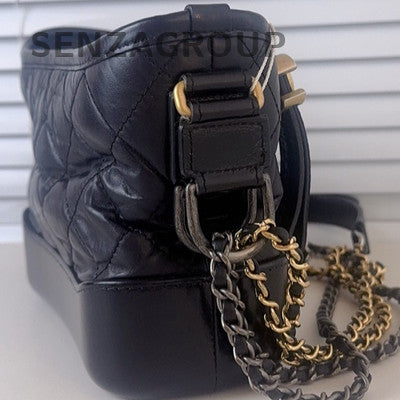 Chanel Gabrielle Hobo Small Black Gold Chain Shoulder Bag Quilted Classic