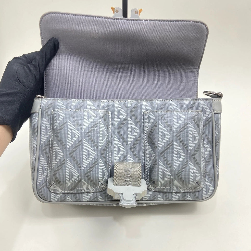 Dior Canvas Leather Patchwork Messenger Crossbody Bag For Women