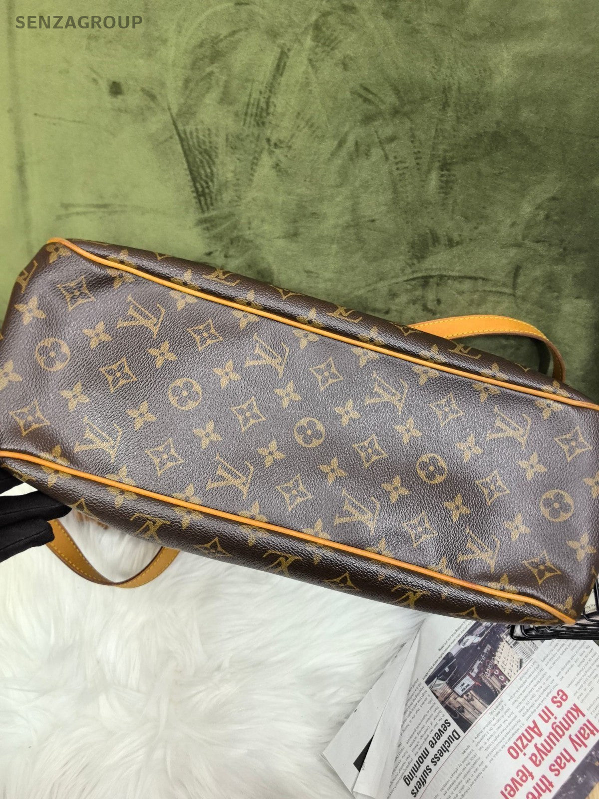 Louis Vuitton Monogram Tote Shoulder Bag Women Brown