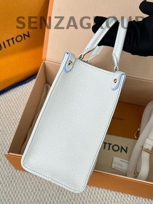 Louis Vuitton OnTheGo PM Blue White Handbag Women Fashion Tote Bag