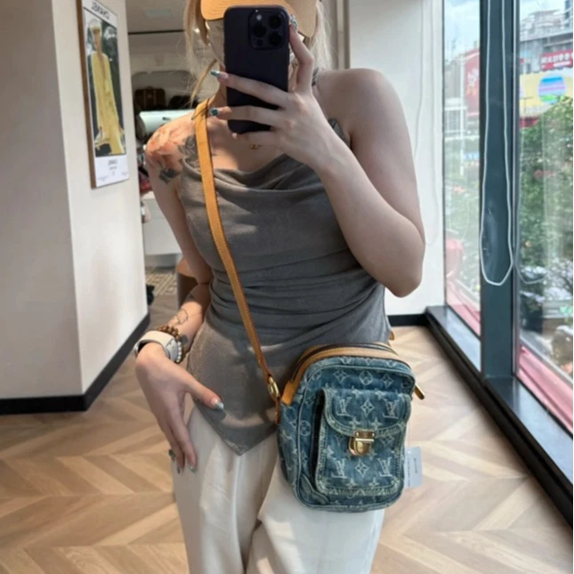Louis Vuitton Organizer de Poche Denim Camera Bag Monogram Crossbody