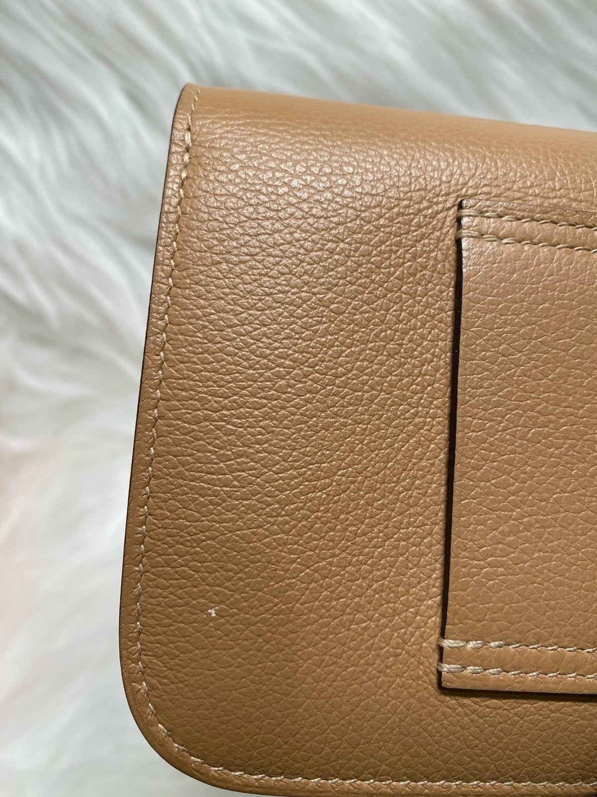 Hermes Leather Slim Two-tone U Engraving Wallet Waist Bag For Women