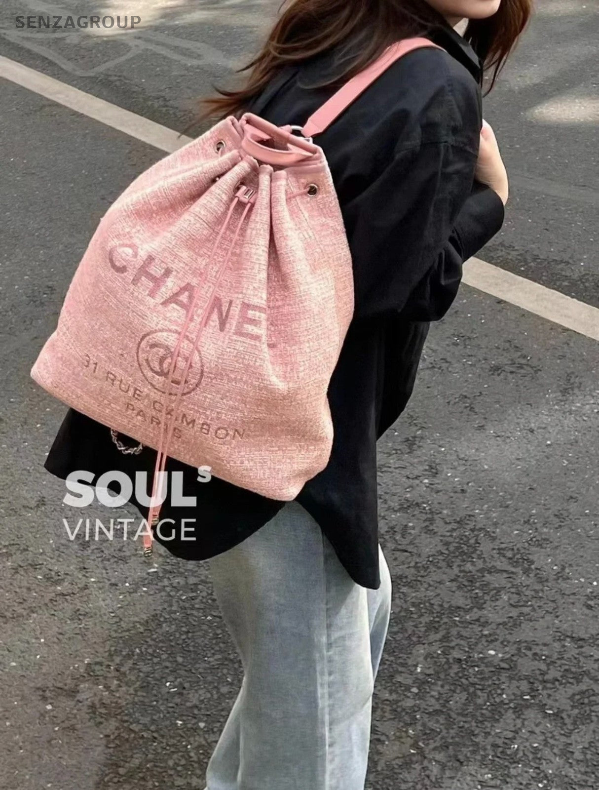 CHANEL Summer limited edition Bucket Drawstring Shoulder bag Pink Women
