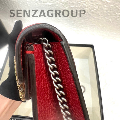 Gucci Dionysus Mini Red Silver Chain Shoulder Crossbody Bag