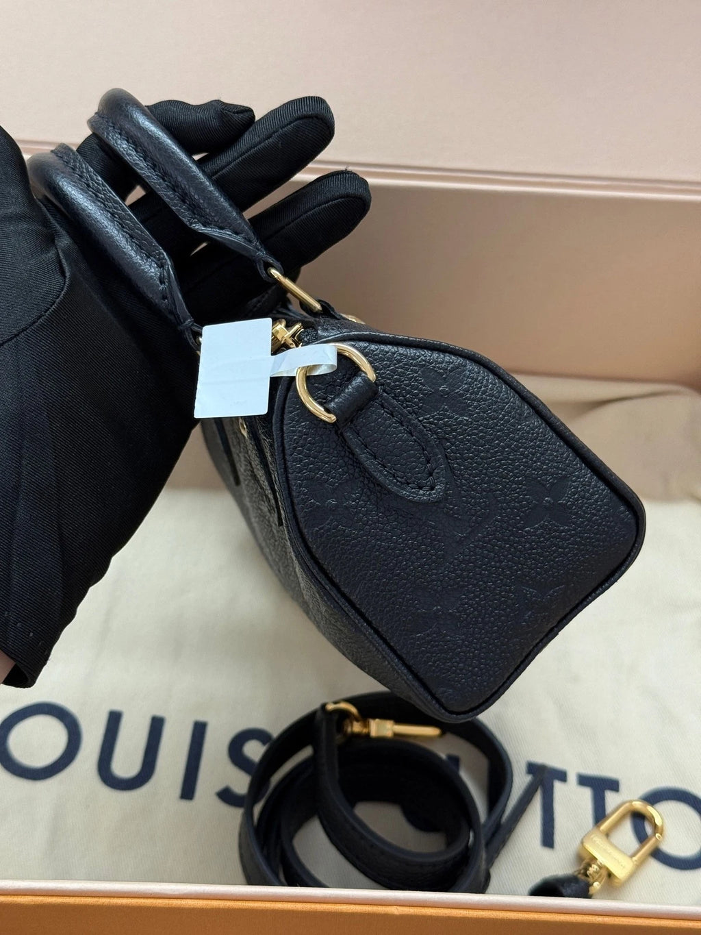 Louis Vuitton Black Speedy Nano Top Handle Bag For Women