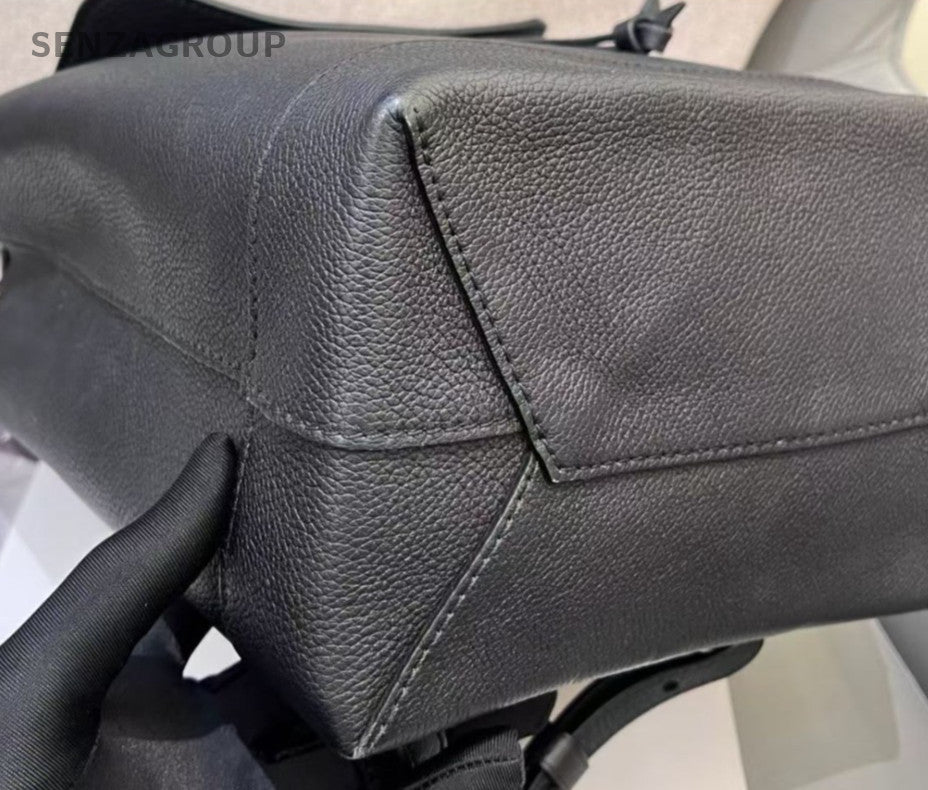 Louis Vuitton Lockme Calfskin Backpack Black Silver Unisex Adults Classic