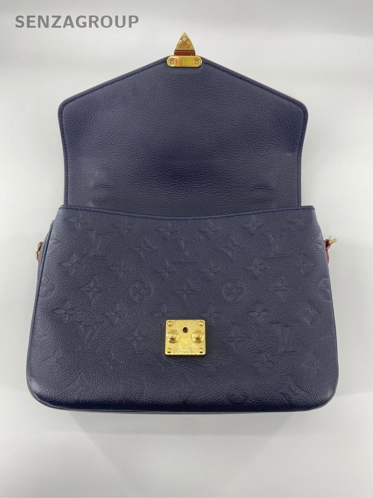 Louis Vuitton Monogram Calfskin Shoulder Bag Crossbody Blue Red Gold Women