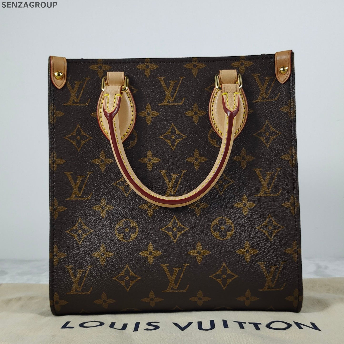 Louis Vuitton Sac Plat BB Monogram Handbag Brown Classic Women's